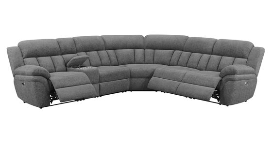 Bahrain 609540 Motion Sectional Charcoal Chenille