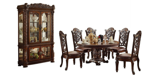 Vendome Pedestal Dining 62015 - PU & Cherry