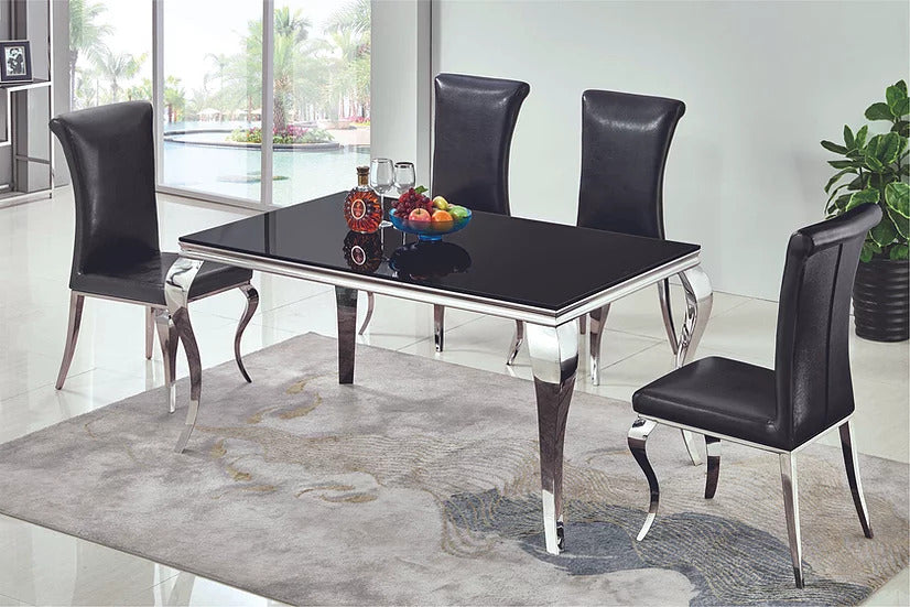 Artisan RDT323SB Dining Collection - Black Tempered Glass