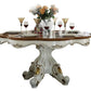 Picardy Round Dining Table - Antique Pearl + Cherry Oak