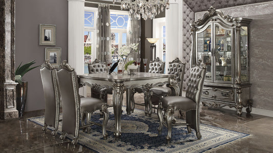Colección de comedor con altura de mostrador Versailles - Platino antiguo