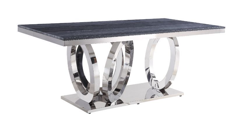 Nasir Marble Top Stainless Steel Dining Collection