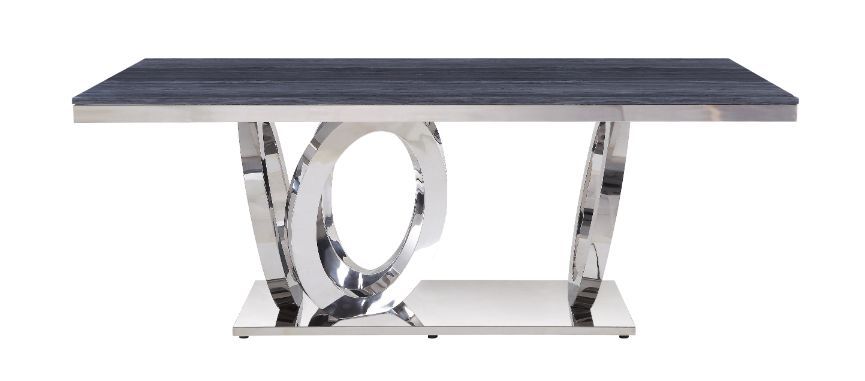 Nasir Marble Top Stainless Steel Dining Collection