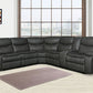 Global 6967 Vista Motion Sectional Leather Air - Gray or Brown