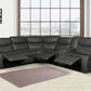 Global 6967 Vista Motion Sectional Leather Air - Gray or Brown