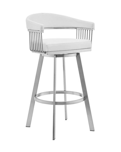 Chelsea 26" or 30" Swivel Barstool Metal Finish Faux Leather