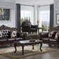 McFerran Home SF2268 Sofa & Loveseat - Dark Brown Leather