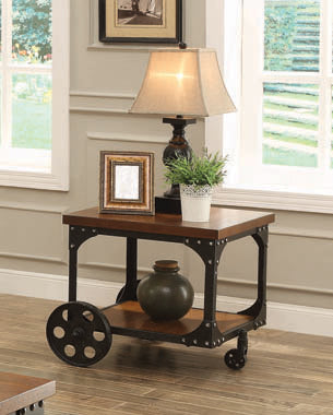 Shepherd End Table with Casters