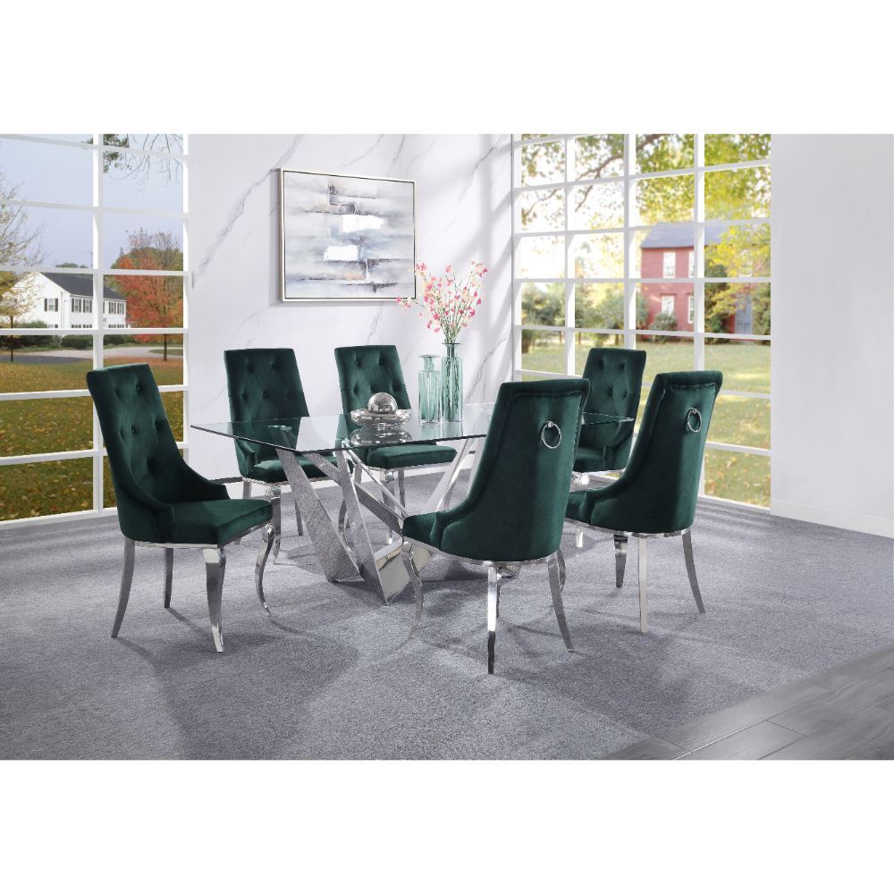 Dekel 70140 Vintage Glam Dining Collection - Green or Grey Chairs