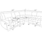 Global United 7096 Foggia Black Sectional - Manual or Power
