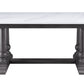 Yabeina Dining Table - Marble Top & Gray Oak Finish