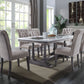 Yabeina Dining Table - Marble Top & Gray Oak Finish