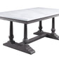 Yabeina Dining Table - Marble Top & Gray Oak Finish