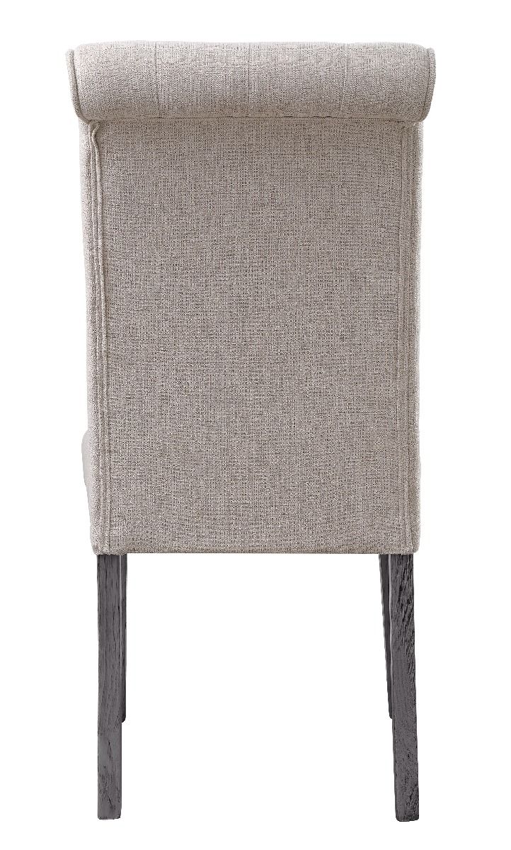 Mesa de comedor Yabeina - Tapa de mármol y acabado en roble gris