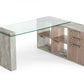 Nova Domus Boston Modern Glass & Faux Concrete Desk