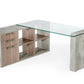 Nova Domus Boston Modern Glass & Faux Concrete Desk