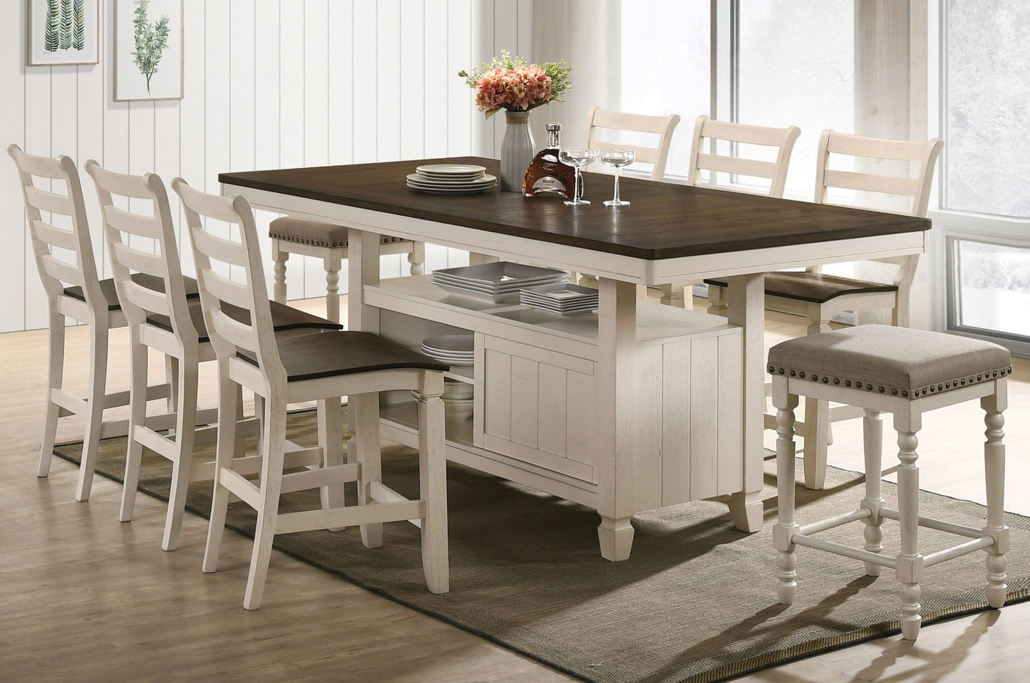 Tasnim Dining Collection - Antique White Finish