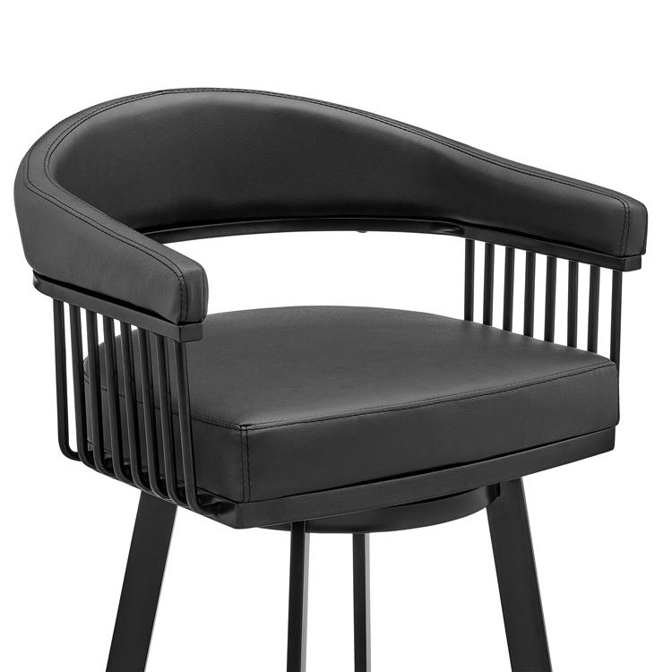 Chelsea 26" or 30" Swivel Barstool Metal Finish Faux Leather