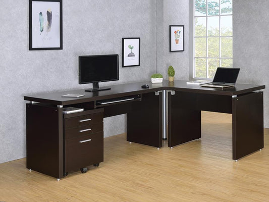 Skylar Home Office Desk Collection - Cappuccino Finish