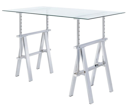 Statham Adjustable Height Desk - Glass Top