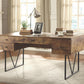 Analiese 4 Drawer Industrial Design Desk - Nutmeg Finish