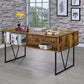 Analiese 4 Drawer Industrial Design Desk - Nutmeg Finish