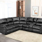 Black PU Power Reversible Sectional Sofa w/USB