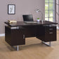 Lawtey Office Desk w/Storage - Cappuccino Finish
