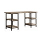 Kemper 4 Shelf Industrial Style Desk w/Metal Finish