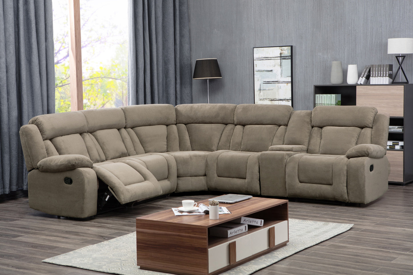 Burnham Sectional - Tan or Dark Brown