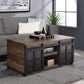 Nineel Rustic Sliding Barn Door Coffee Table