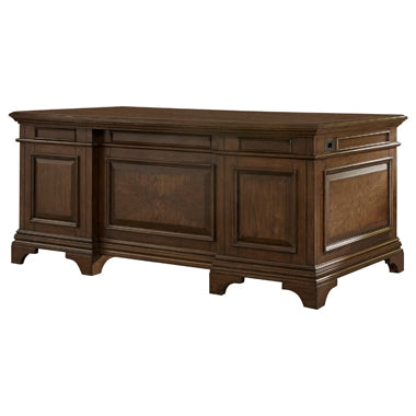 Hartshill Executive Desk by Coaster - Burnished Oak Finish