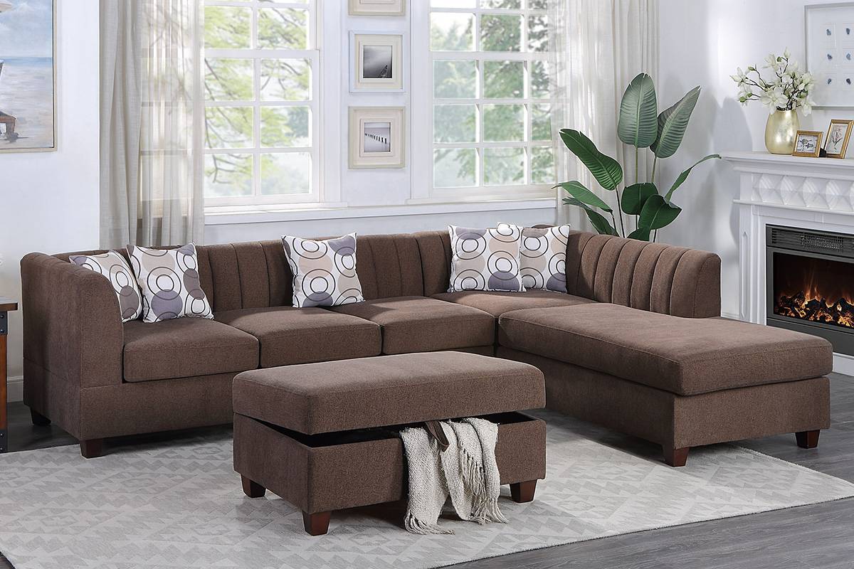 Poundex F8829 Baja 3 Pc Reversible Sectional