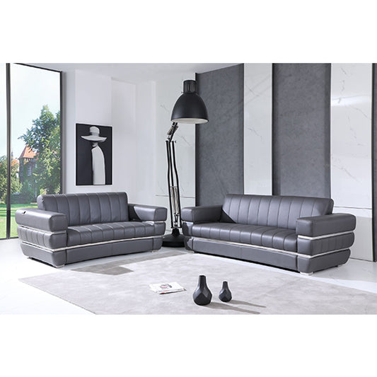 Global United 904 Gianna 2 Pc Sofa Set - Dark Grey