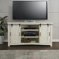 Aspen Rustic Entertainment Console - Antique White Barn Doors