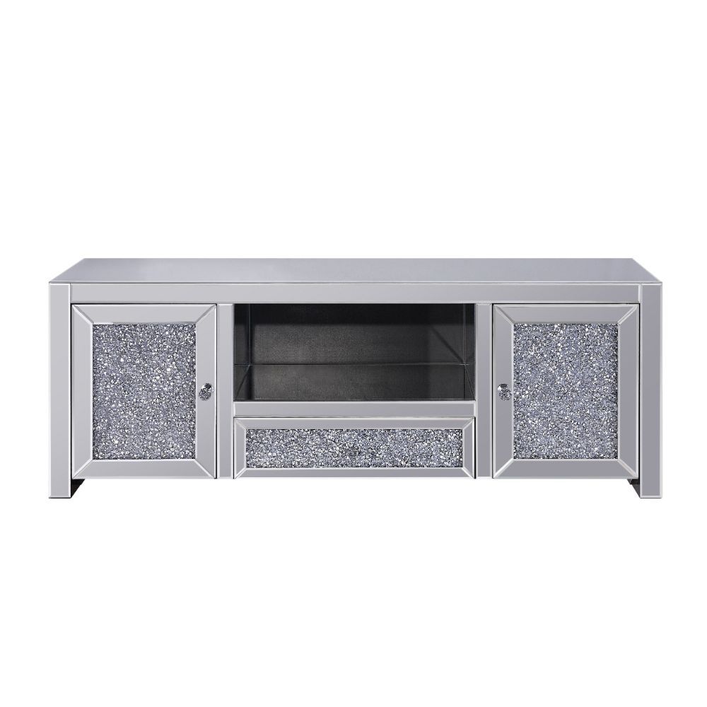 Noralie Glam TV Stand - Faux Diamond Inlay