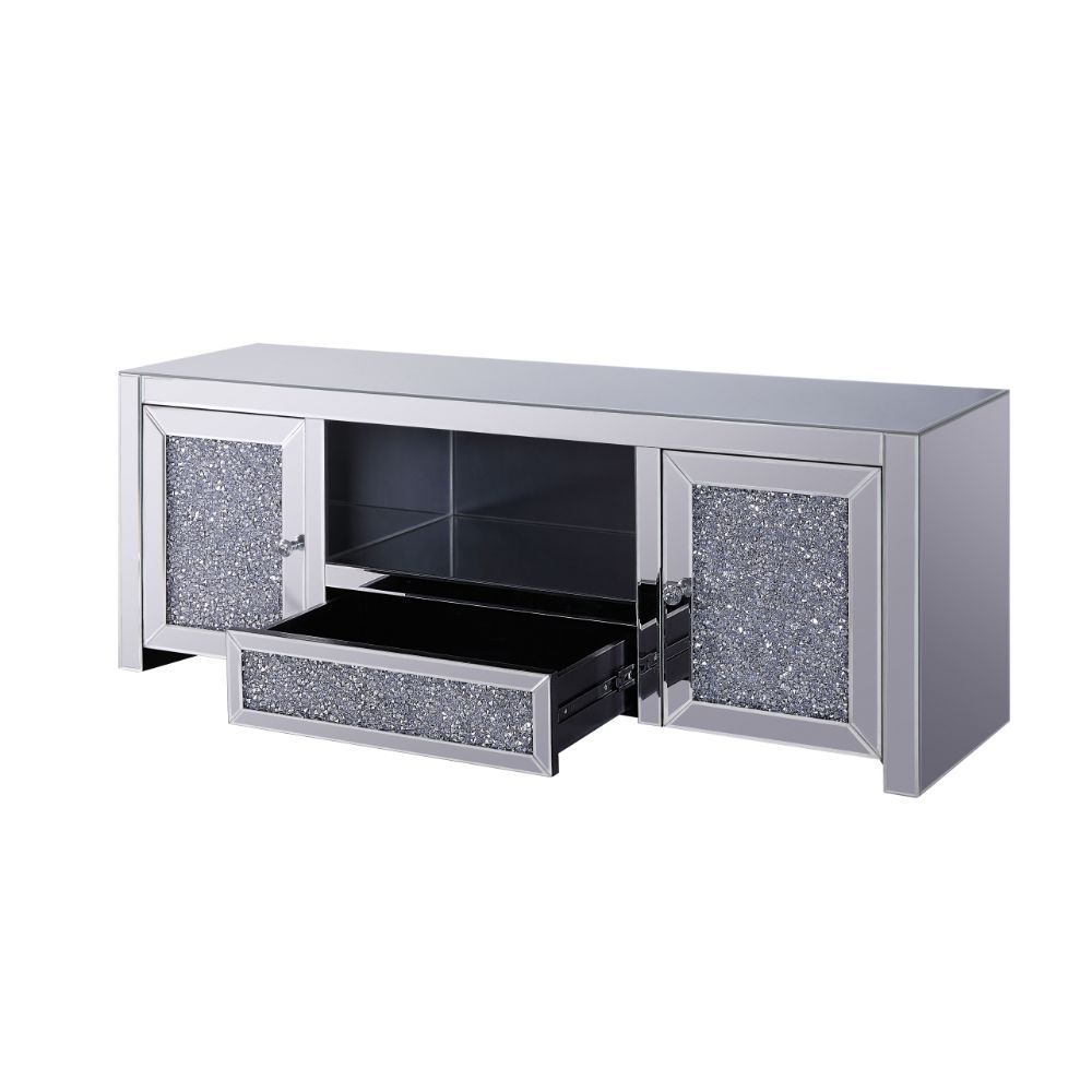Noralie Glam TV Stand - Faux Diamond Inlay