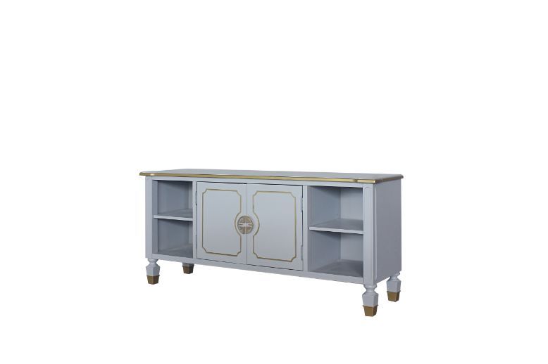 House Marchese Entertainment Center - Pearl Gray Finish