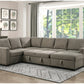 Homelegance 9206BR - Elton Sectional w/Pull Out Bed & Storage