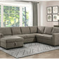 Homelegance 9206BR - Elton Sectional w/Pull Out Bed & Storage