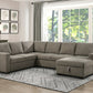 Homelegance 9206BR - Elton Sectional w/Pull Out Bed & Storage
