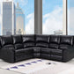 Melinda Power Motion Sectional - Black Leather Air