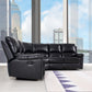 Melinda Power Motion Sectional - Black Leather Air