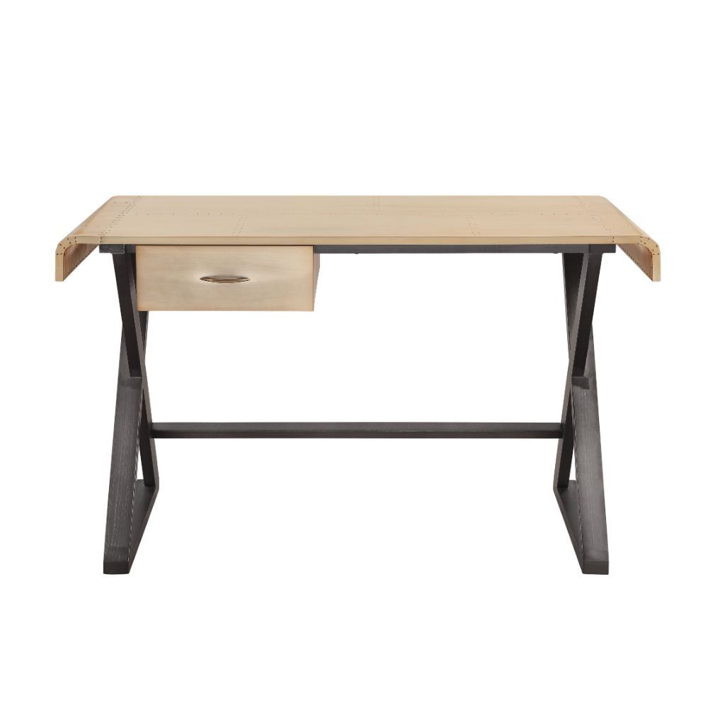 Danton 92424 Office Desk by Acme - Gold Aluminum