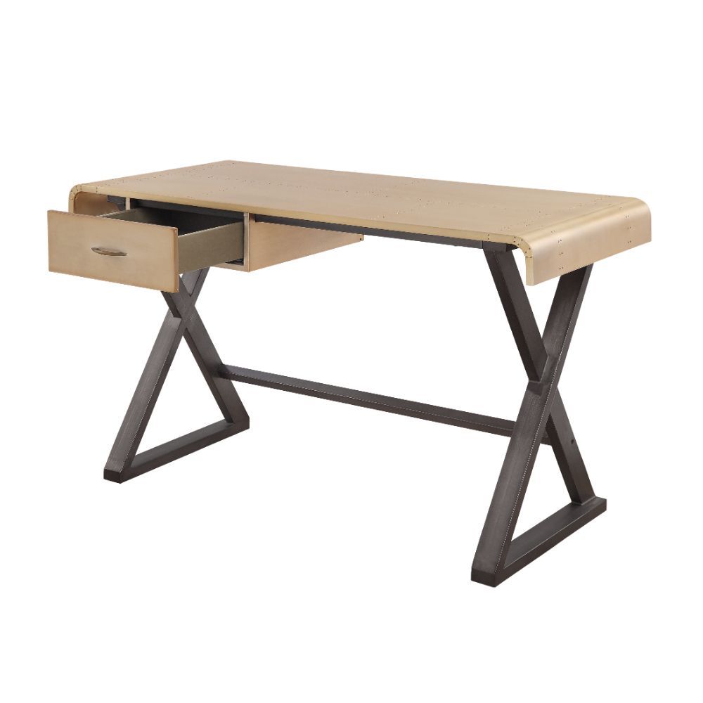 Danton 92424 Office Desk by Acme - Gold Aluminum