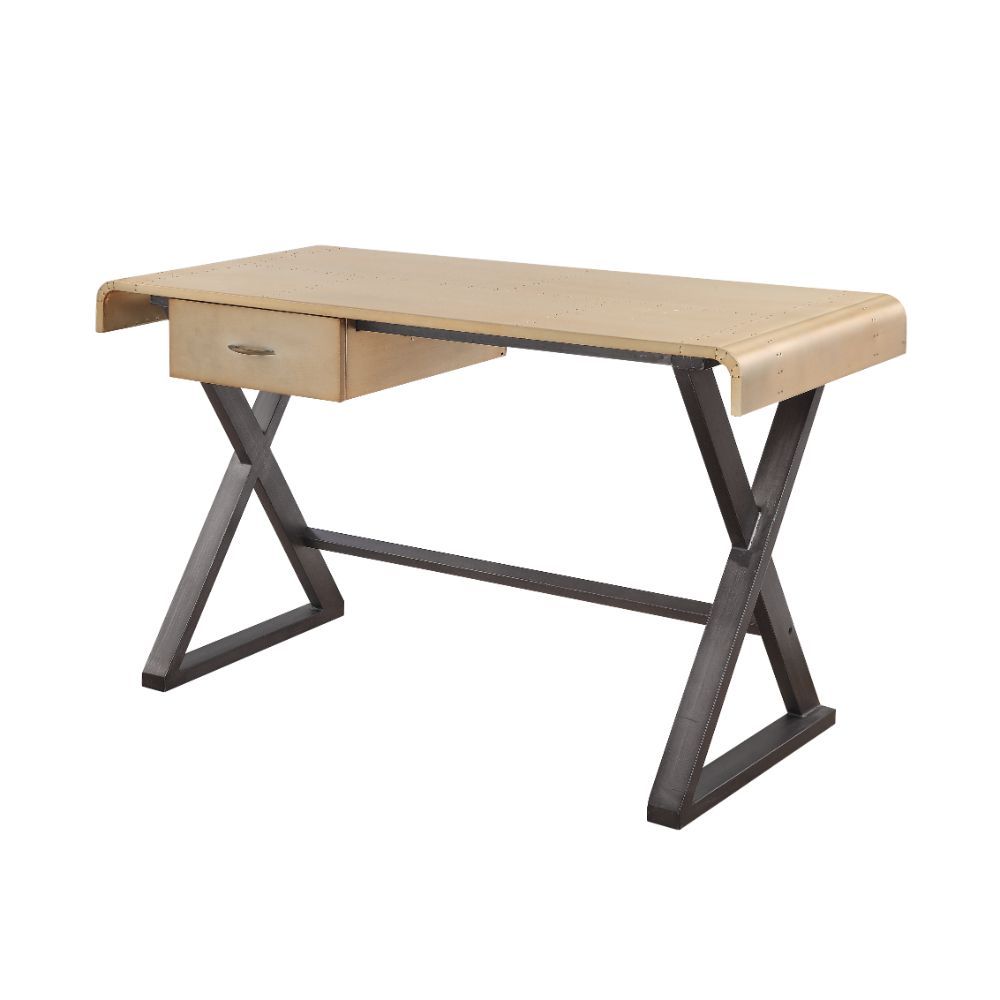 Danton 92424 Office Desk by Acme - Gold Aluminum