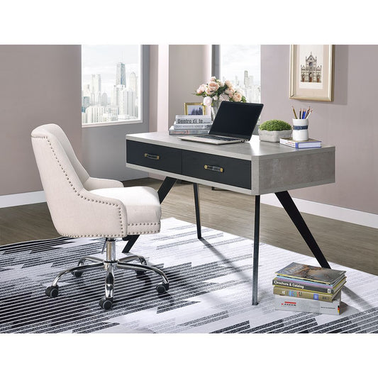 Magna Desk 92530 - Faux Concrete & Black Finish