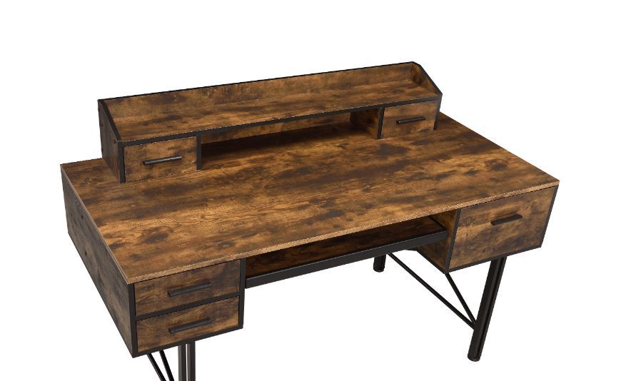 Computer Desk ~ Weathered Oak & Black Finish