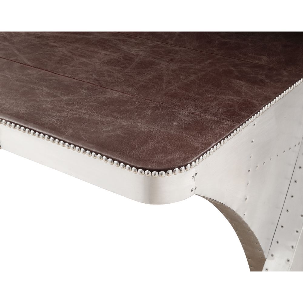 Brancaster Desk Industrial Style - Top Grain Leather