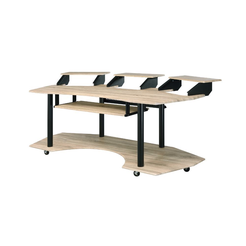 Acme Computer Desk Acme Furniture 92897 Eleazar Computer Desk - Natural Finish – Bradley ...